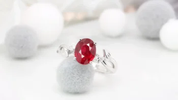 Ruby Engagement Ring pigeon blood ruby gemstone customised leaves inspired design