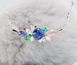 Unheated Blue Sapphire Birthstone jewellery custom design with rare unheated royal blue sapphire gemstone customised gemstone of family member