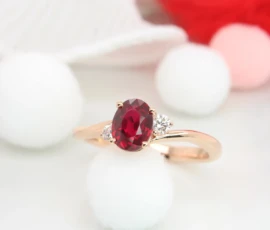 Ruby Proposal Ring with Vivid Red Pigeon Blood Ruby Gemstone Customised Gemstone Engagement Ring