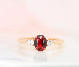 Unheated Red Ruby Ring with Diamond - Custom Jewellery