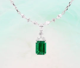 vivid Green Emerald Minor Oil Diamond Marquised Round Pear Necklace Emerald Gemstone Necklace with Diamond From zambian to colombian Fine Jewelry
