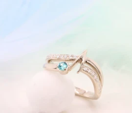 Custom Ring Design with Musical Note Quaver Inspiration Diamond Ring