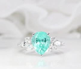 Paraiba Tourmaline Gemstone with Marquise Diamond Fine Jewellery bespoke piece