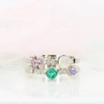 Customised Jewellery Family Birthstone Jewellery Moonstone Tanzanite Emerald Spinel Diamond Custom Ring Customised Jewellery Family Birthstone Ring with moonstone tanzanite emerald spinel and diamond ring