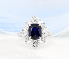 Royal Blue Sapphire 3.0ct Unheated Fine Jewelry Fancy Diamond-Ring Custom Royal Blue Sapphire 3.0ct Unheated Bespoke Fine Jewelry Fancy Diamond Ring in Singpapore