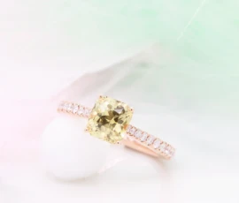 Unheated Yellow Sapphire Octagon Ring | Status: Private Commission Yellow Sapphire Gemstone Unheated Ring to Royal Blue & Padparadscha Sapphire Gemstone in Singapore