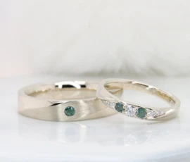 Alexandrite Modern Wedding Bands Colour Change Gemstone