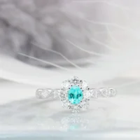 Brazil Paraiba Tourmaline Halo Diamond