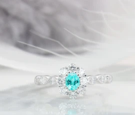 Brazil Paraiba Tourmaline Halo Diamond