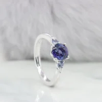 Colour Change Round Sapphire Ring Perspective