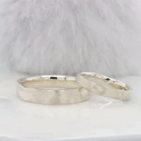 Natural Organic Finishing Texture Wedding Bands Champagne Gold