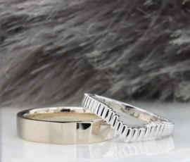 Art Deco Chevron Wedding Bands Wedding Bands with V shape